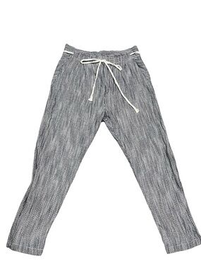 Free People Light at Sunrise  Blue. Cream Crop Striped Pants Size 10